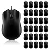 Bonuci 30 Pack USB Wired Mouse 3 Button Corded Computer Mice Bulk USB Mouse for PC Desktop, Laptop, Office, School, Classroom Use(Black)