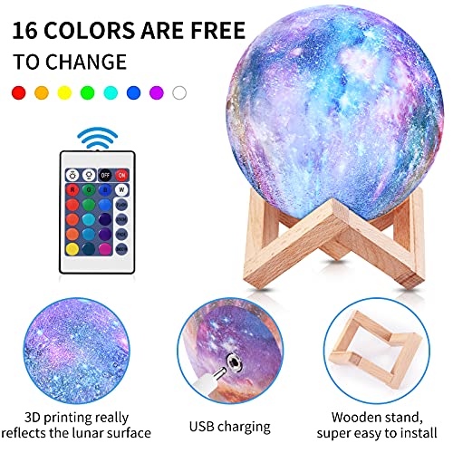 Nestling Luce Notturna Bambini, 16 Colori Regolabile Lampada Notturna per Bambini, USB Ricaricabile Lampada da Comodino a LED, per Camera da Letto, Cameretta dei Bambini, Soggiorno - Image 6