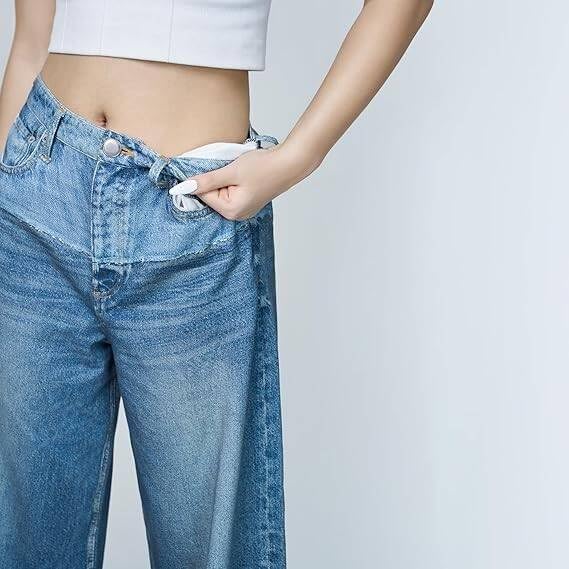 French Terry Sweatpant Jeans Denim Sweat Pants Look Like Jeans Baggy Wide Leg Stretch Pants Jeggings for Women Trendy - Image 2