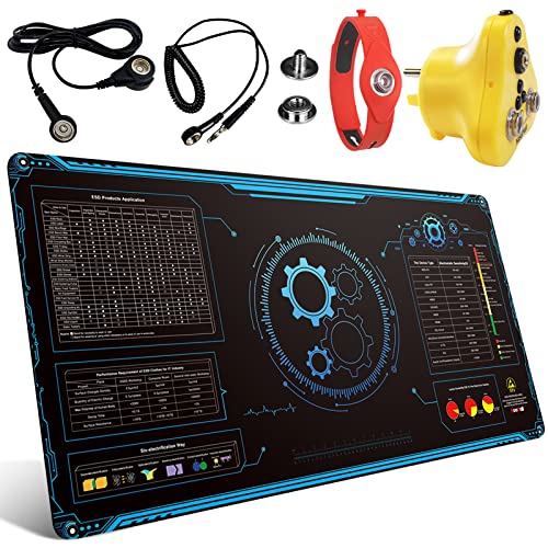 KooMall Large 48x24 Inch Anti Static Mat, Soldering Rubber Mat