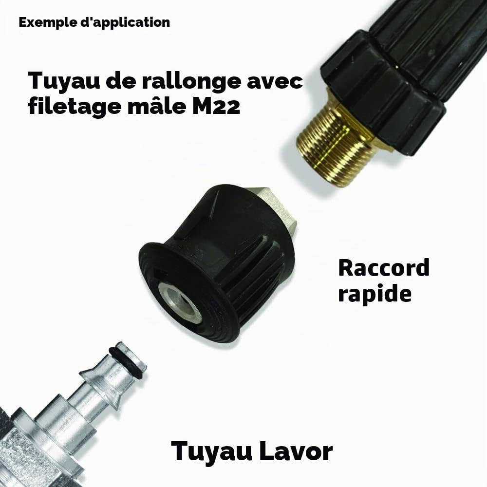 Adaptateur de tuyau d'extension pour nettoyeur haute pression Lavor avec Quick Connect