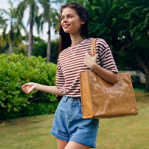 Bolso Tote de PVC para Mujer con Estampado y Pouch miniatura 2