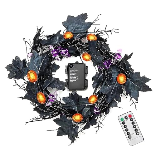 Luces De Halloween Para Interior | Guirnalda De Halloween Con Calabazas Naranjas Y Luces De Murciélagos,Guirnalda Decorativa Impermeable Con 8 Modos Para Ventana Balcón Interior Exterior Sala De Estar