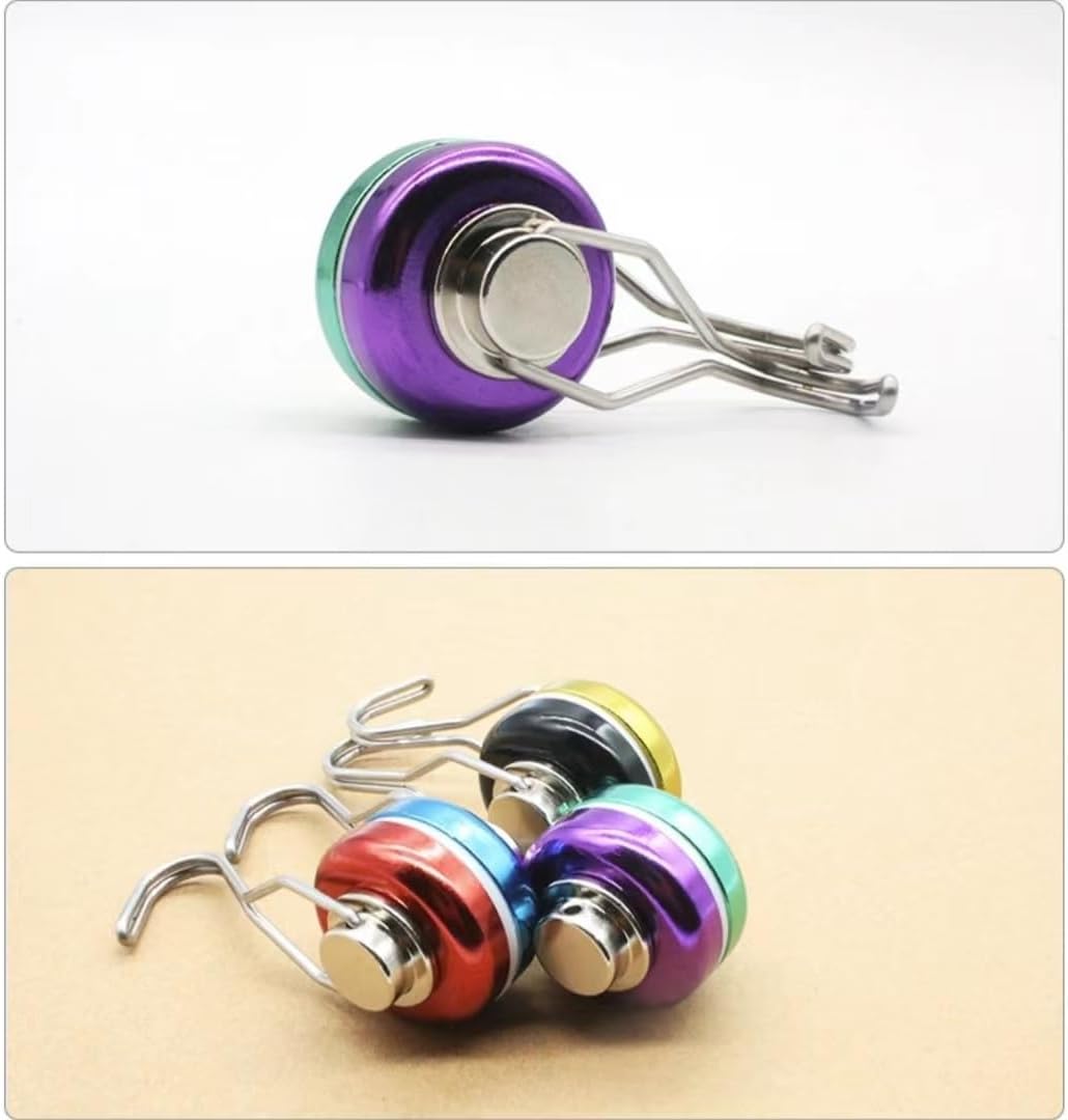 Magnetic Hooks, Heavy Duty Magnet Hooks, Long Magnetic Hooks for Hanging Strong Magnetic Hanger for Cruise Cabins, Towel, Grill, Kitchen, Garage, Colorful,Pack of 6 (XL)
