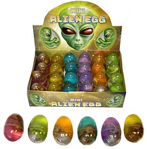 Henbrandt 24 x Mini Stretchy Space Alien Embryo In Goo & Hard Egg Shell Party Gift Toys