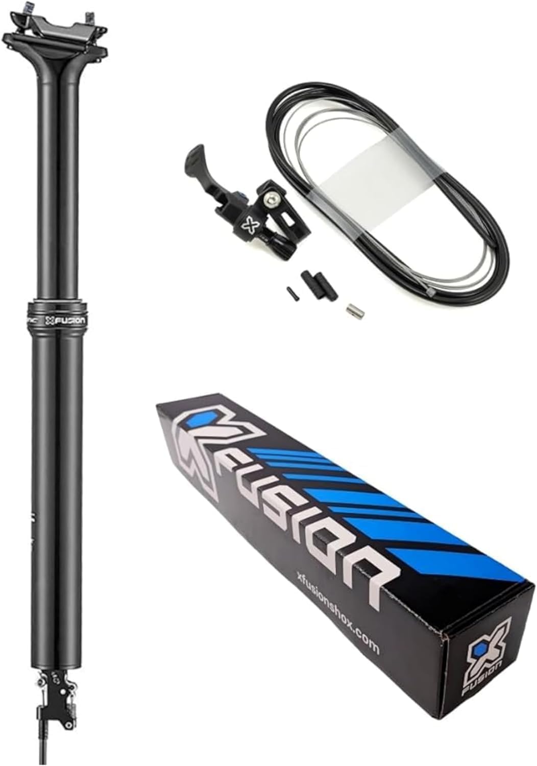 XFUSION Manic Dropper Seatpost, OD:27.2mm-100mm Travel, Internal Cable Routing with Remote Lever and Retail Package,for MTB and E-Bike