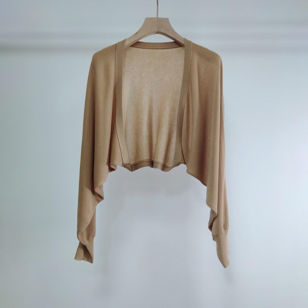 HGJH Bolero Mädchen Festlich,Durchsichtiger Bolero Für Damen, Kurzes Oberteil, Elegante Langarm-Strickjacke, Vorne Offen, Durchsichtig, Schulterjacke, Umhang, Abendparty, Überzug Für Kleider