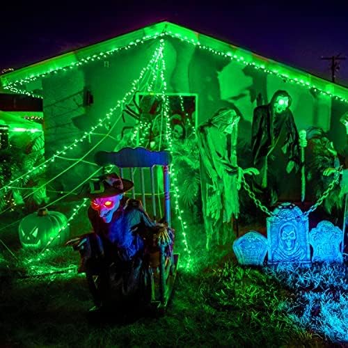 Miniatura 6 de JMEXSUSS Paquete de 2 tiras de 200 luces LED solares2 paquetes de 100 luces LED de cadena verde