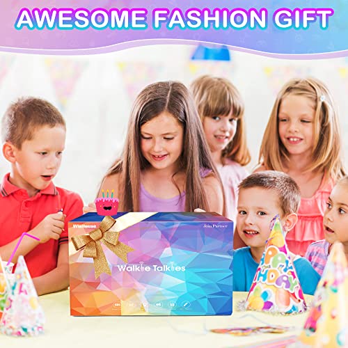 Wishouse Walkie Talkies For Kids Adults Long Range Rechargeable,Birthday Gift For 4-12 Year Old Girls Boys,Camping Gear Toys With Flashlight,Sos Siren,Noaa Weather Alert,Vox,Easy To Use 4 Pack #TOP5