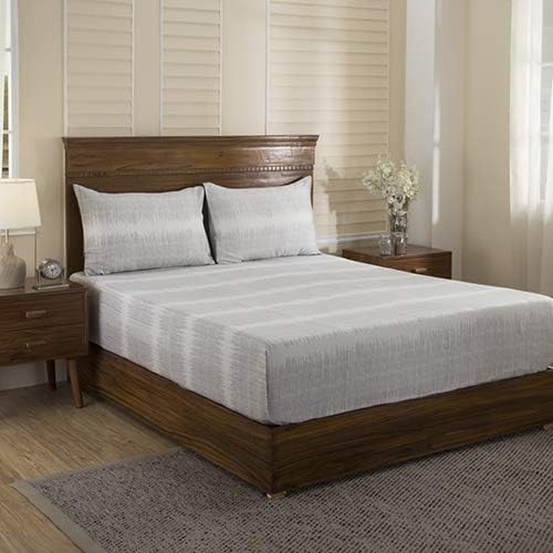 Maspar Nomadic Greys 210 TC Speckle Print Grey Single Bedsheet With 1 Pillow Cover