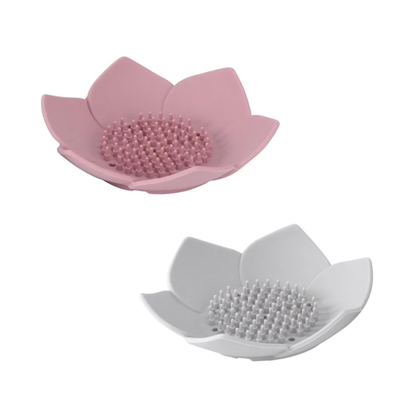Jabonera De Silicona con Forma De Flor, Bandeja De Drenaje Flexible, 2 Uds. | Silicona antideslizante, drenaje rápido, plegable y plegable, aspecto decorativo