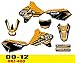 Per Suzuki DRZ400 DR-Z400 DRZ400S DRZ400SM 2000-2008 2009 2010 2011 2012 400 DRZ grafica adesivi adesivi per moto DECOS (Color : Yellow)