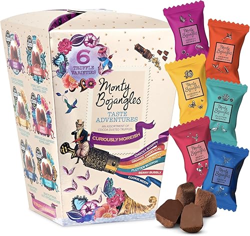 Monty Bojangles Taste Adventure Cocoa Dusted Truffles Gift Box (225g) 6 Flavours Award Winning Truffles Beautiful Gift Box Perfect Chocolate Gift