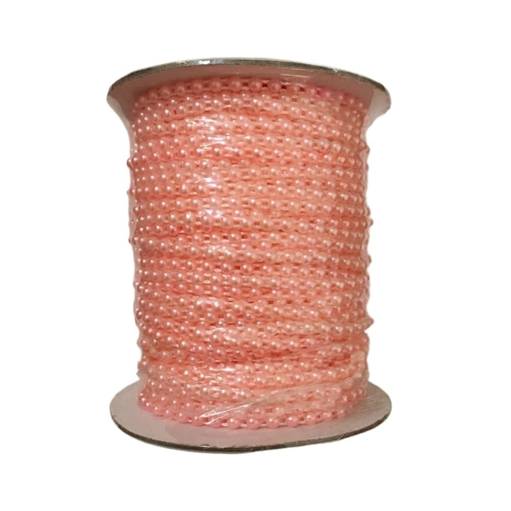 Fil de perles demi-rondes 4 mm mercerie chaîne perle plastique 50m