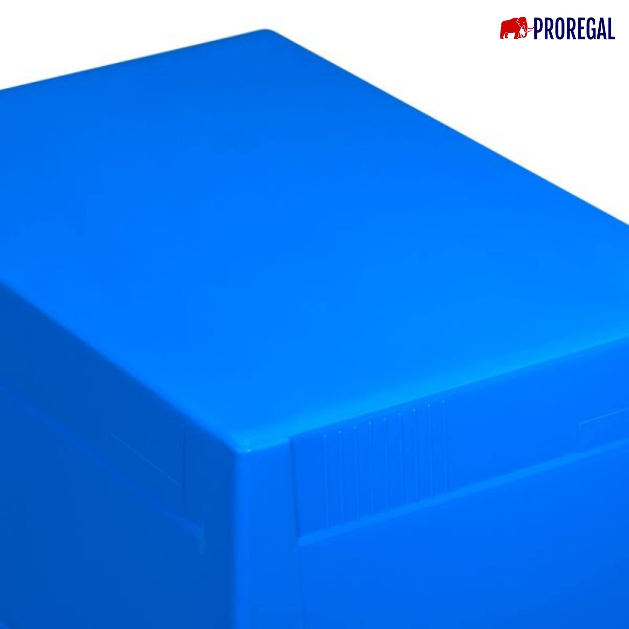 PROREGAL Conical Mehrweg-Stapelbehälter mit Krokodildeckel Blau | HxBxT 34,9x41x61cm | 58 Liter | Lagerbox Eurobox Transportbox Transportbehälter Stapelbehälter