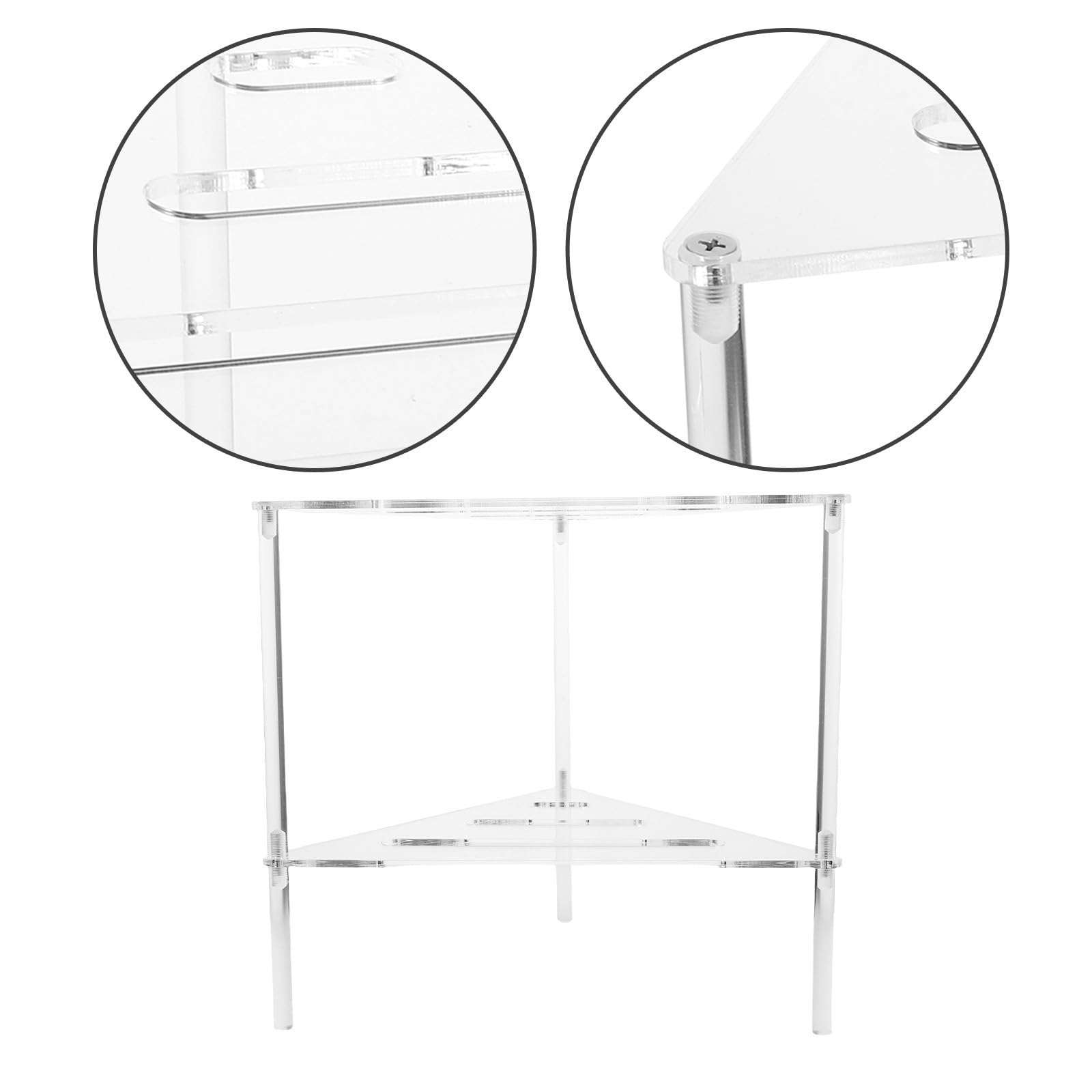 GALPADA Estante de Ducha Acrílico Triangular Moderno para Baño Diseño Hueco Fácil de Limpiar y Soporte Versátil para Plantas y Accesorios