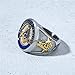 IFUAQZ Men's Stainless Steel Masonic Freemason Rings Gold Blue Free and Accepted Masons Symbol Signet Band Silver Gold Size 12