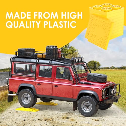 Image of CircleRoad Heavy Duty RV Leveling Blocks 12 Pack, Interlocking Design Camper Leveling Blocks with Packing Bag, Ideal for Leveling Single and Dual Wheels (Yellow)