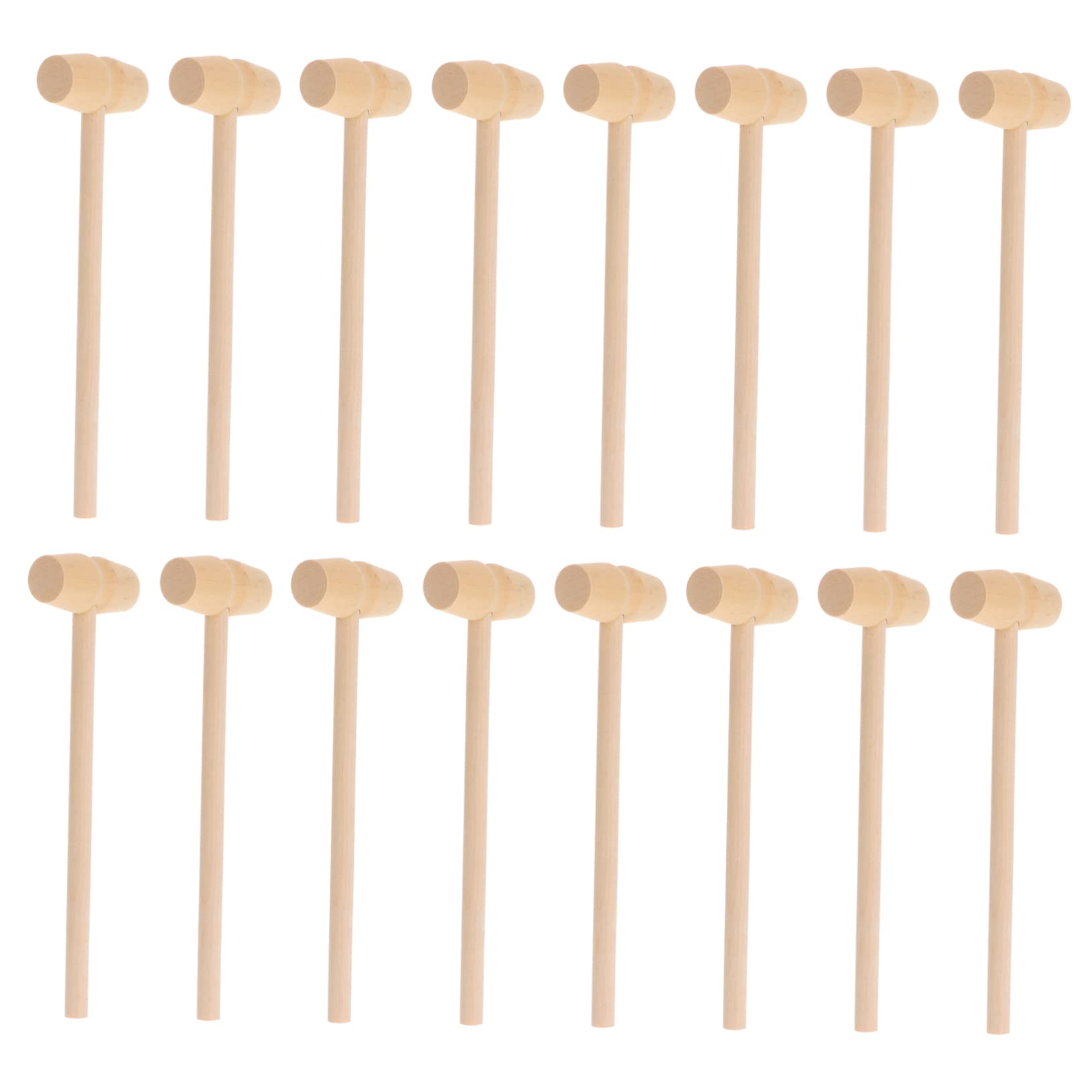 BEBEMOKO Mini Solid Unfinished Hammer Toy 20 Pcs Kids Toy DIY Gavel for Toddlers