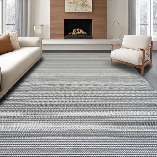 Flatwoven High Traffic Area Rug 3x5, Classic Herringbone Pattern Carpet,