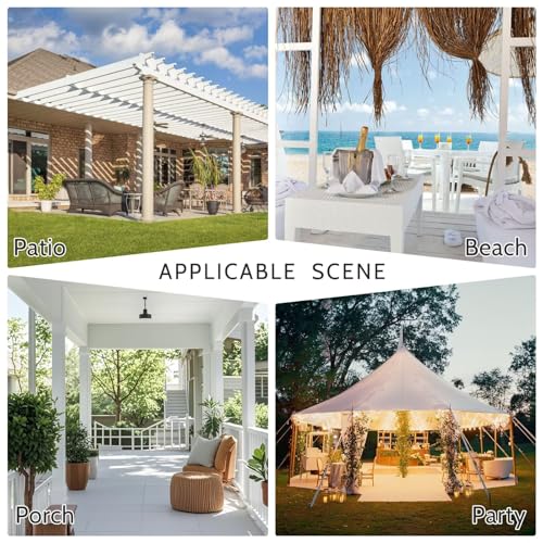 KYMRose Outdoor Sheer Curtains for Patio - 2 Layer Waterproof Voile Sheer and Breathable Mesh Net Privacy Added Light Filtering Curtain for Porch Yard Pergola, 2 Panels White 52W x 108L Inch - Image 7