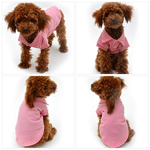 Lovelonglong Basic Dog Polo Shirts Premium Cotton, Polo T-Shirts For Large Medium Small Dogs With A Two-Button Collar Blank Color Pink Xs #TOP4