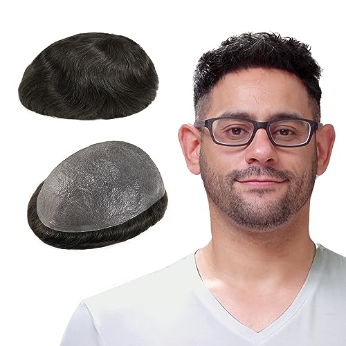 Lordhair Protesi Capelli Uomo, Pelle Super Sottile da 0,03 mm