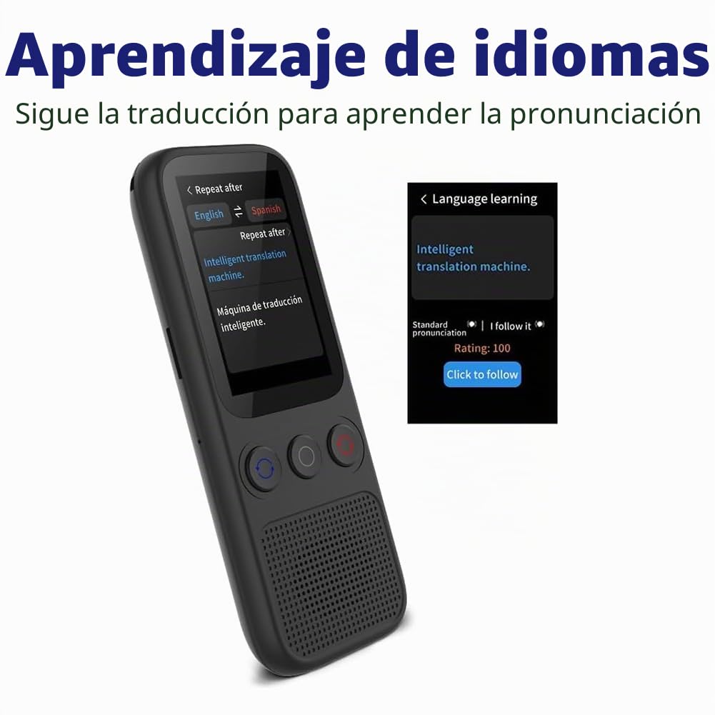 Dispositivo traductor de idiomas, traductor de voz instantáneo sin conexión en 138 idiomas, traductor de voz para viajes y negocios
