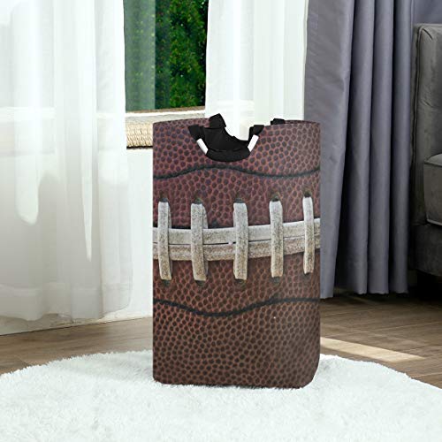 Laundry Storage Basket American Football Laces Close Up Laundry Hamper Collapsible Organizer For Kids Toy Dirty Cloth Dorm Bag With Handle #TOP1