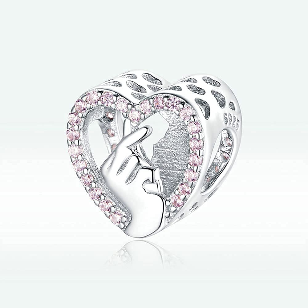 NINGAN Serie d'amore in argento 925 Pendente con perline Regalo di compleanno di San Valentino Adatto per collana di braccialetti da donna