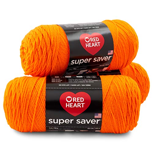 Image of RED HEART Super Saver 3-Pack yarn, PUMPKIN 3 Pack