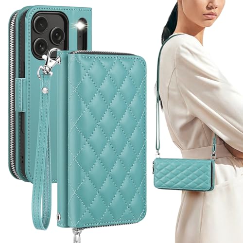 Étui iPhone 17 Pro OCASE Vert en cuir PU avec porte-cartes anti-RFID