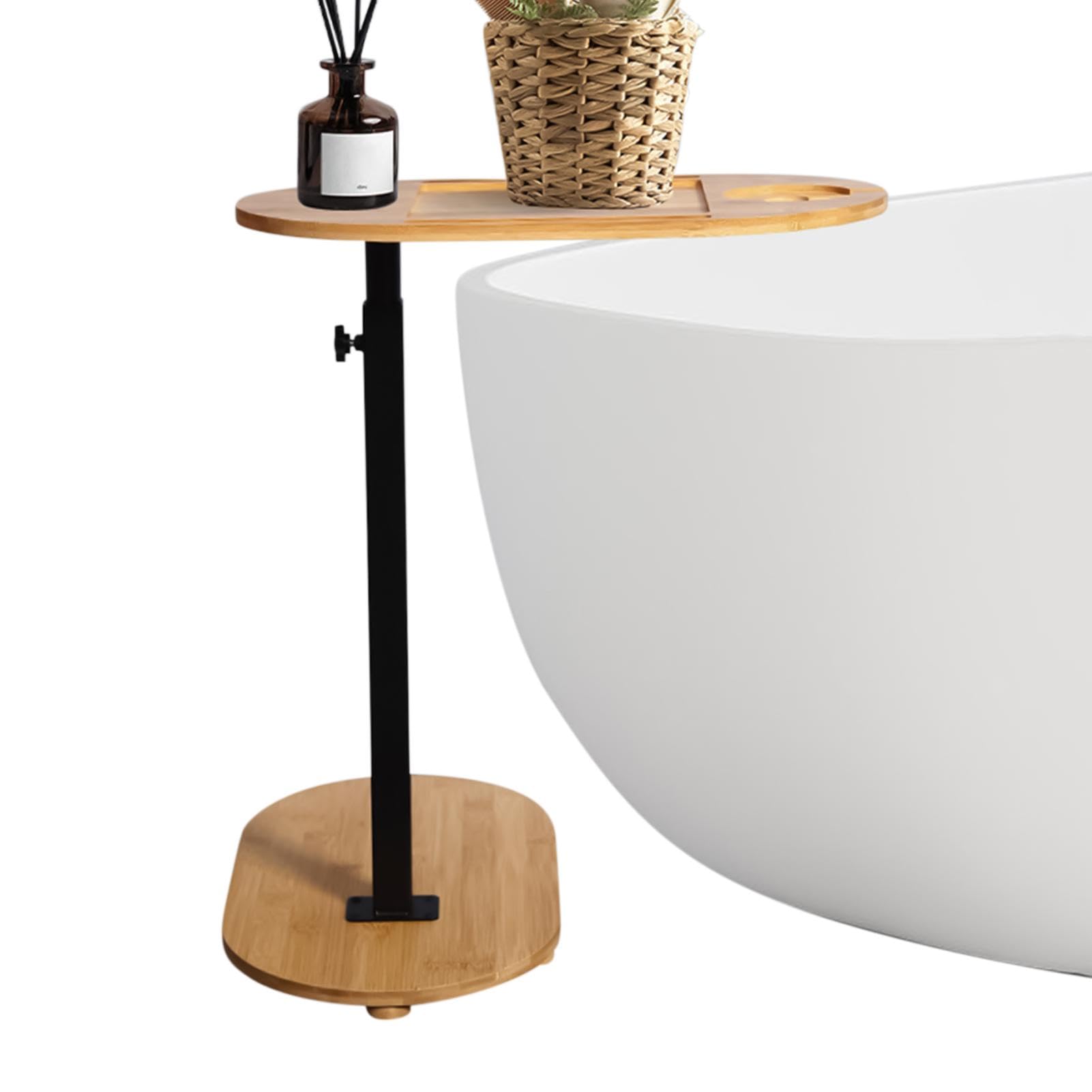 Mesa de jacuzzi regulable para leer y tomar una copa relajante en el baño de casa