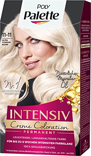 Foto von Palette Intensiv Creme Coloration 11–11 Ultra Titanium Blond Stufe 3 (3 x 115 ml), Permanente Haarfarbe für eine leuchtende, langanhaltende Farbe, 100 % Abdeckung grauer Haare
