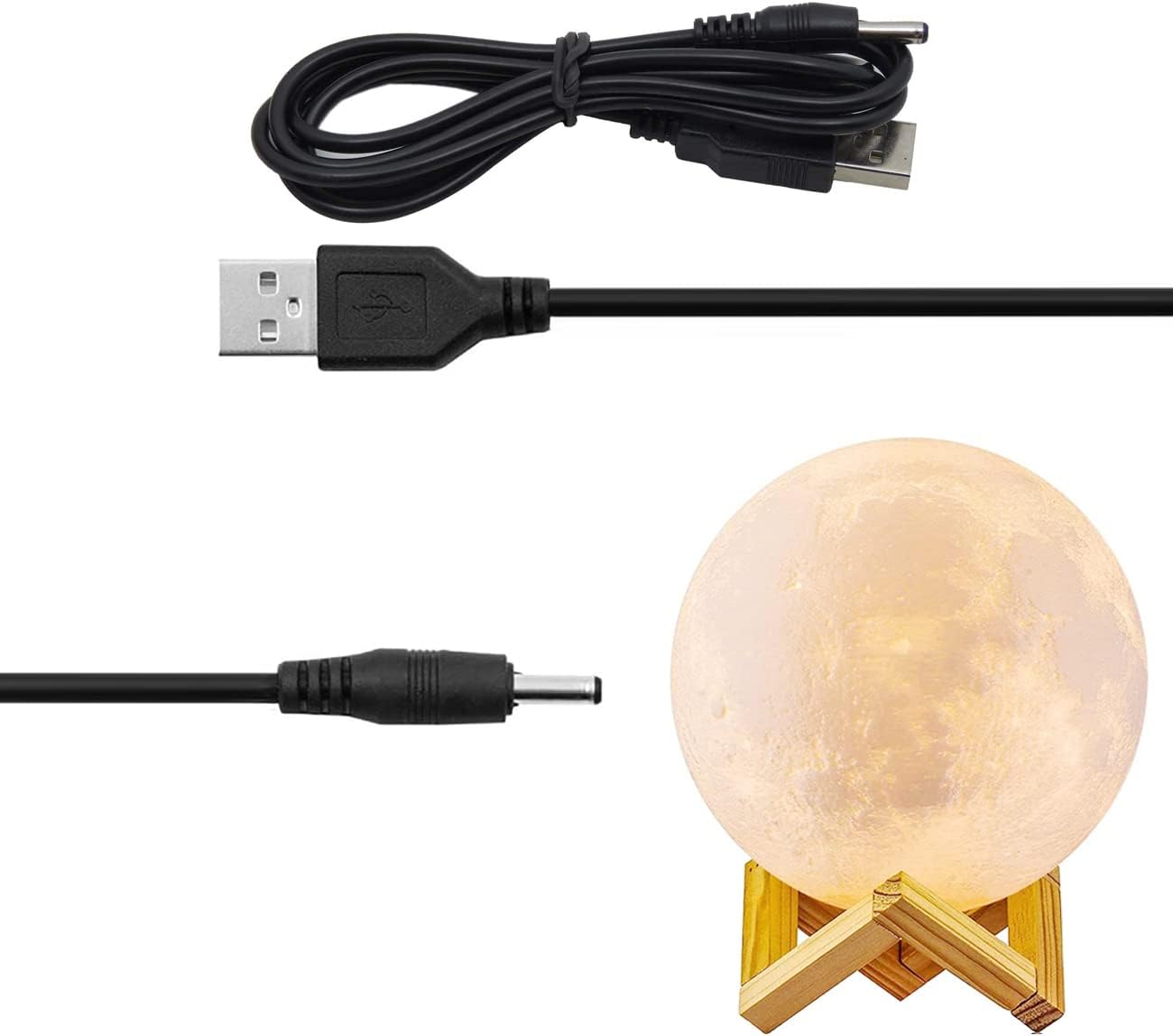 Boda Moon Lamp Charging Cable, USB Cable Compatible for BRIGHTWORLD/HYODREAM/SEGOAL/Mydethun/Balkwan LED 3D Star Light (USB DC3.5) image 3