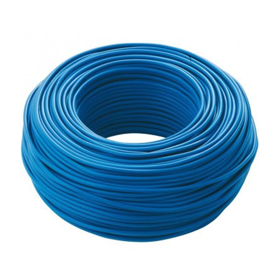 Przewód elektryczny, 100 metrów, 10 mm², 1 x 10 mm, niebieski, miedziany, jednożyłowy, zgodny z CPR, FS17, idealny do renowacji instalacji elektrycznej do domów i mieszkań