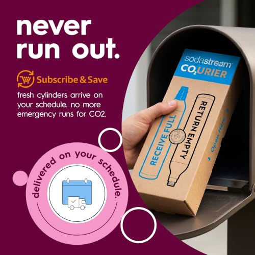 Image of SodaStream CO2 Gas Refill Pack - 2 Cylinders, Pink CQC System - Use box to return your empty cylinders and earn an Amazon.com Gift Card - Compatible with Terra, ART, E-Terra, Aqua Fizz and others