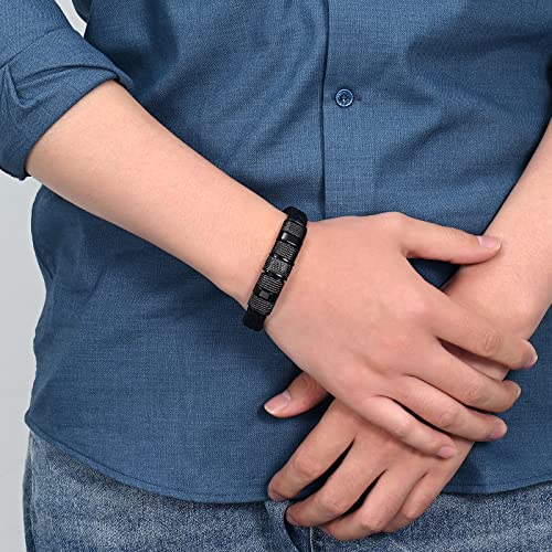 shajwo Cremation Urn Bracelet for Ashes Jewelry for Women Men Memorial Keepsake Cuff Bangle Leather Bracelet3