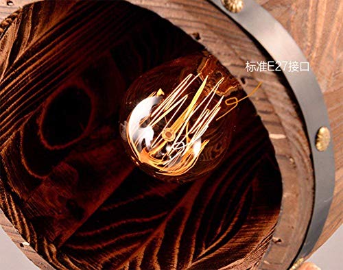 Lámpara colgante de madera iluminación de techo industrial para comedor 7
