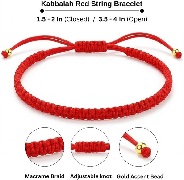 Rosey Kabbalah Red String Bracelet for Protection - Unisex Evil Eye Protection Bracelet - Pulseras Para Hombres - For Good Luck, Blessings, Financial Success & Bravery - Adjustable Size - Image 4