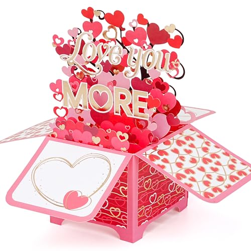 Carte d'amour pop-up 3D haut de gamme faite à la main pour couple