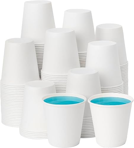 Miniatura 1 de RACETOP Paquete de 300 vasos de papel de 3 onzas para baño, vasos desechables para enjuague bucal, vasos de papel pequeños, para fiestas, pícnics,