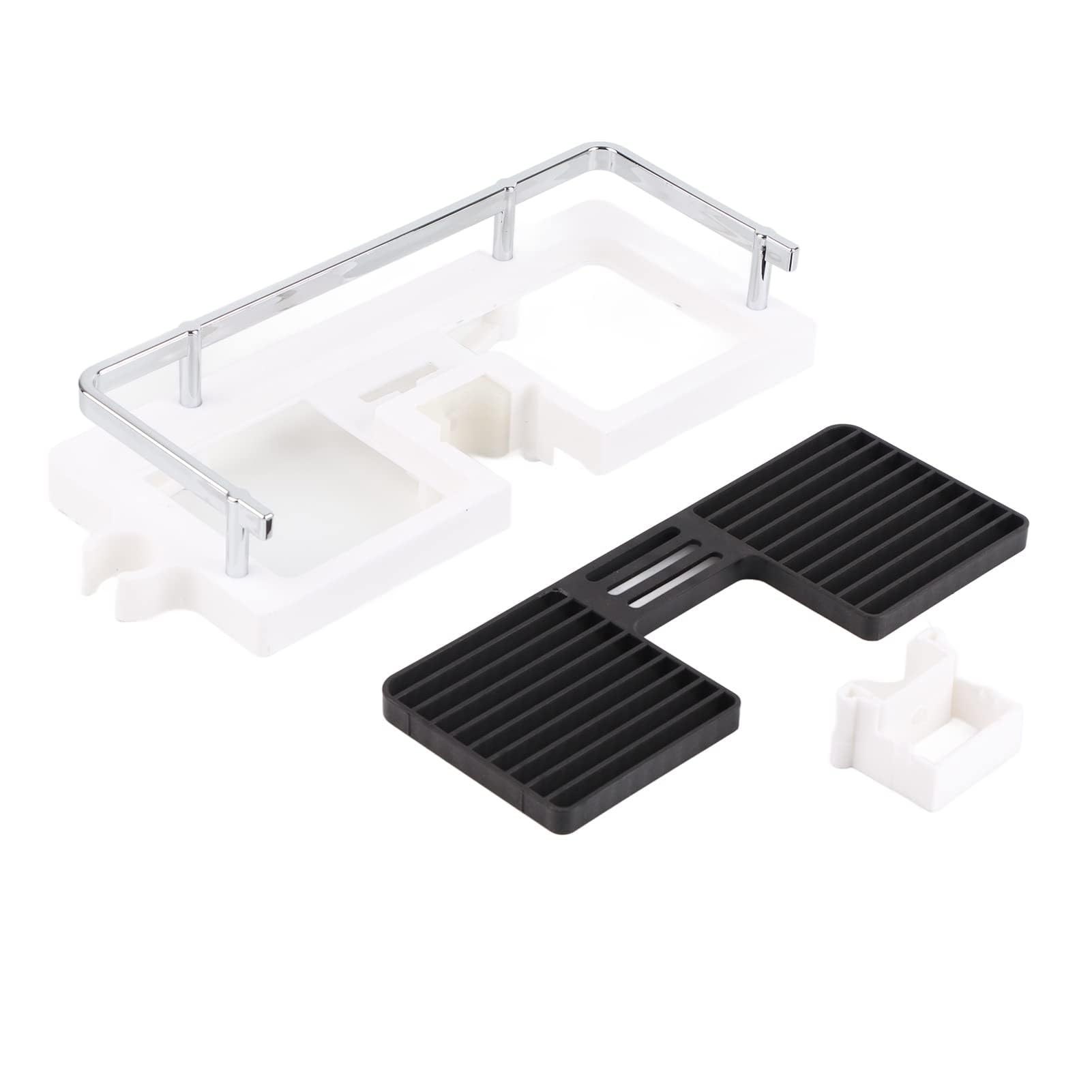 Hztyyier Bathroom Shower Caddy Basket Bathroom Shelf Shower Shelf Organizer for Shampoo, Conditioner Punch-Free Tray Holder Rod Storage Shelf