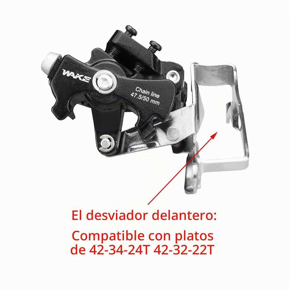 CYSKY Desviador Delantero de Bicicleta 3 velocidades, Desviador Delantero de Bicicleta de Carretera MTB Palancas de Cambio de 3 velocidades