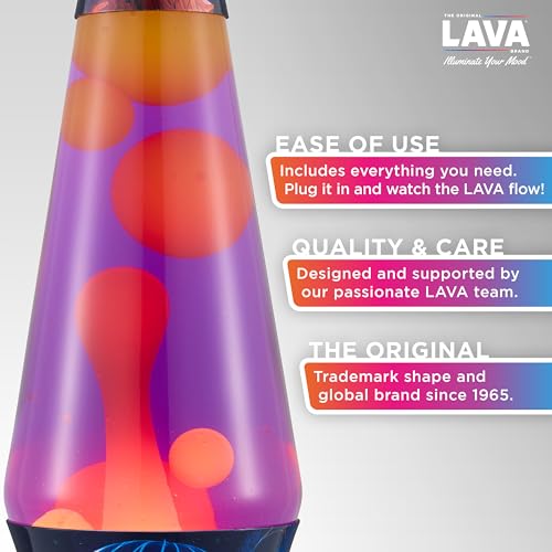 Image of Lava The Original Lamp - 14.5 inch Luminous Jelly Fish - Classic Liquid Motion Lamp - Yellow Wax and Purple Liquid - Item #2424 (Amazon Exclusive)