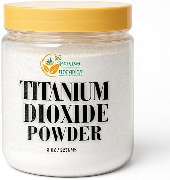Herbs Botanica Titanium Dioxide Powder 8 oz | Pure White Pigment for Soap Making, Cosmetics, DIY Crafts & Skincare Formulations | Fine, Uncoated, Multipurpose Powder