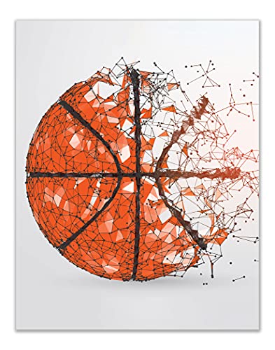 Basketball Wall Art Prints - Set Of 2 (11X14) Unframed Basketball Posters - Basketball Room Decor For Men Kids Teenagers - Basketball Poster Set For Bedroom Man Cave - Basketball Wall Decor - Basketball Boys Bedroom Decor - Geometric #TOP5
