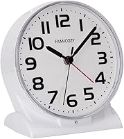 Vista 7 de FAMICOZY Reloj despertador con retroiluminación automática, silencioso sin tictac para personas mayores con problemas de visión, fácil
