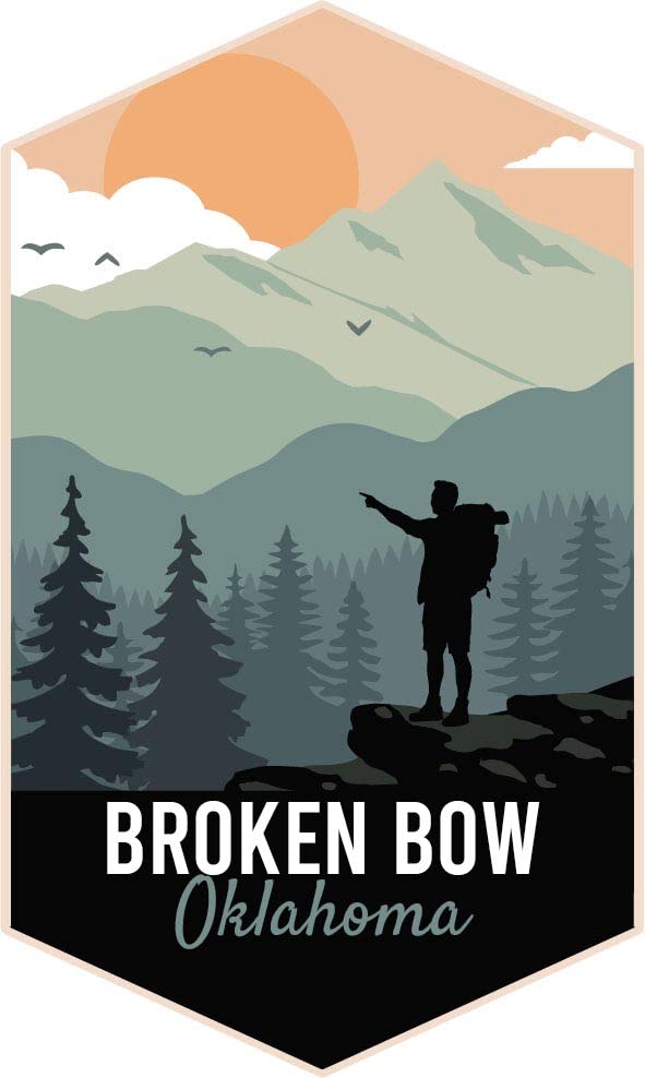 Broken Bow Oklahoma 2-Inch Vinyl Decal Sticker Outdoors Hike Design