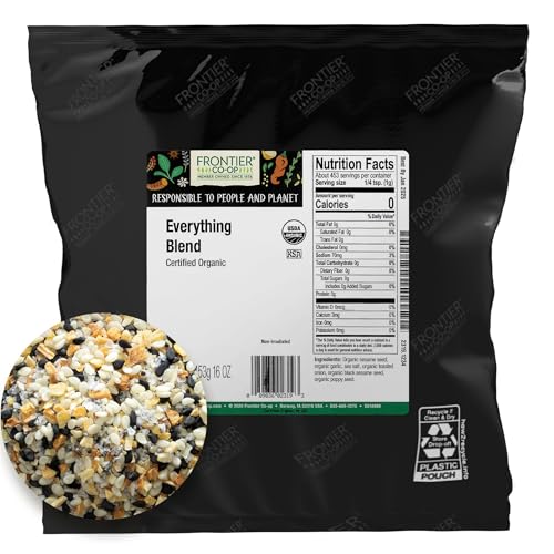 Frontier Co-op Organic Everything Blend Seasoning. 16 Oz, Bulk Bag - For Everything Bagels, Eggs, and Salads